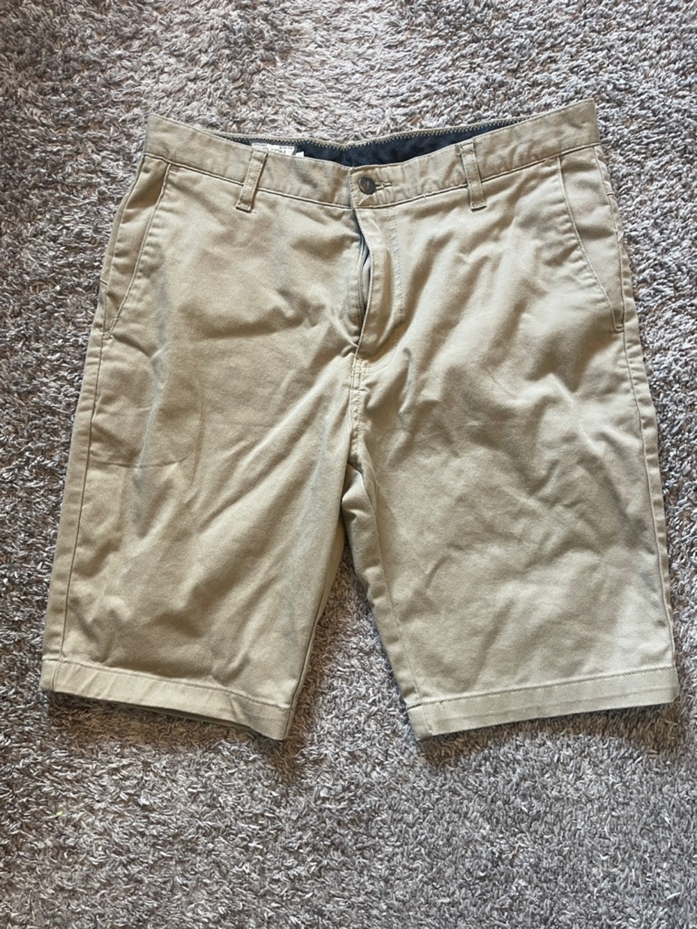 Volcom Tan Flat-Front Casual Shorts
